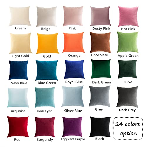 Stellhome Super Soft Velvet Square Throw Pillow Covers for Bed Couch Sofa Bench, 16 x 16 inch (40 x 40 cm), Silver Blue, Pack of 2 by Stellhome - Image 5