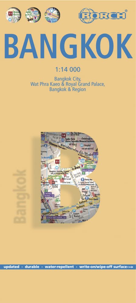 Laminated Bangkok Map by Borch (English Edition)