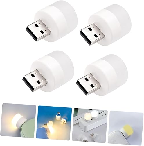 Miniatura 2 de DOITOOL 4 unids USB Luz de noche Luz nocturna para el hogar Lámpara de noche portátil Luz de noche Simple Dormitorio Luz de noche Dormitorio Lámpara
