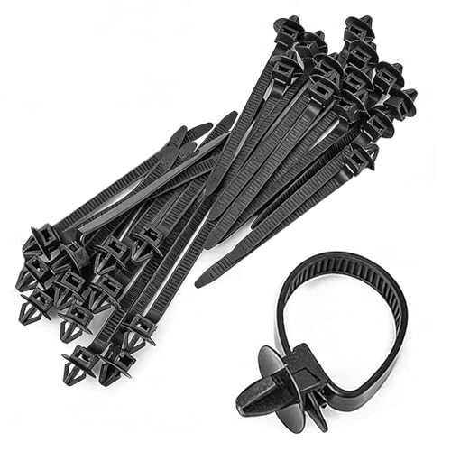 Pack Bridas Automóvil – Fuertes Abrazaderas Automotrices, Accesorios Montaje Parachoques, Sujetadores Carrocería | Conjunto Versátil for Organización Cables Coche Motor Habitáculo Exterior