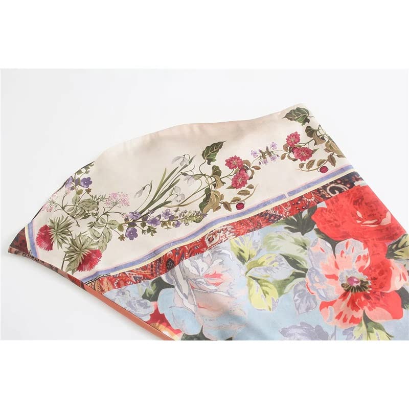 Kimono largo damas con manga larga y estampado patchwork fluido con cinturón 3
