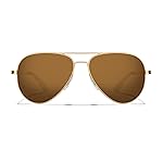 ROKA Phantom Ti Performance Polarized Aviator Sunglasses for Men and Women - Gold Frame - Bronze Polarized Lens - 59