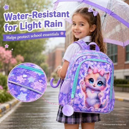Image of 16 inch Backpack for Girls Boys 4-8, 3Pcs Kids Bookbag Set with Lunch Box, School Bag for Preschool Kindergarten