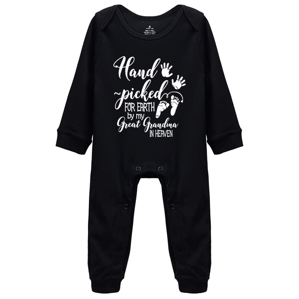 Hand Picked for Earth by My Great Grandma in Heaven Newborn Universal Short Sleeve Bodysuits