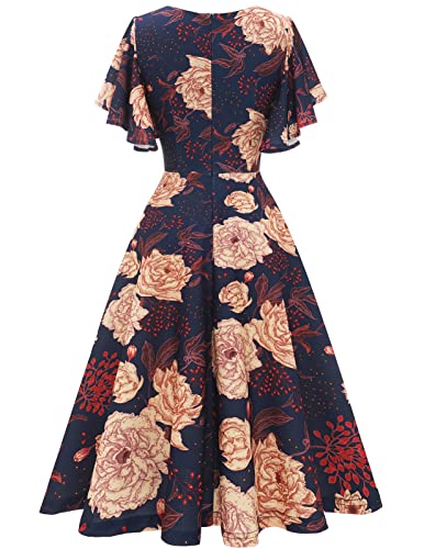 Image of Bridesmay Women's Formal Wedding Guest Dress for Women 2026 Short Sleeve Fit and Flare Tea Party Dresses