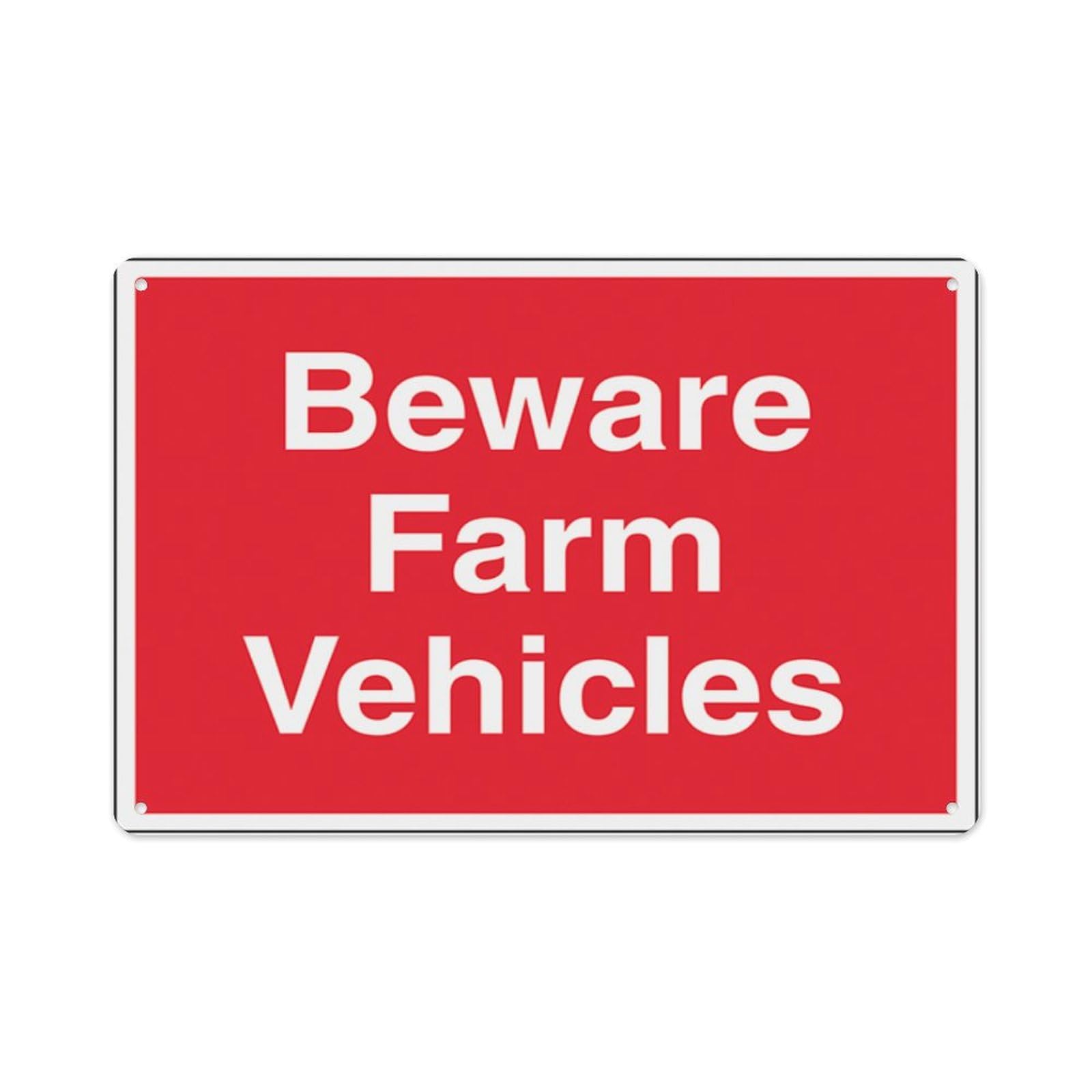 peiyeety Beware Farm Vehicles Aluminum Tin Warning Signs For Home Outdoor Garden 8X12 Inches