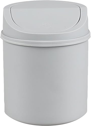 Miniatura 7 de Eagrye 0.5 Gallon Mini Desktop Trash Can with Swing Lid, Swing-top Tiny Garbage Can, Gray
