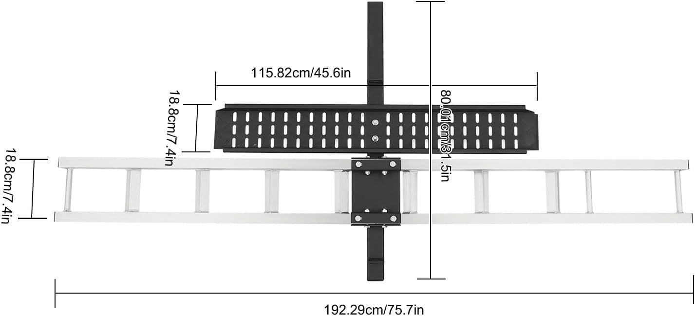 Motorcycle Hitch Carrier Aluminum Hitch Carrier for Dirt Bikes with Crank Arm Brackets, Motorcycle Bracket with Practical Straps (450LBS w/Ramp)