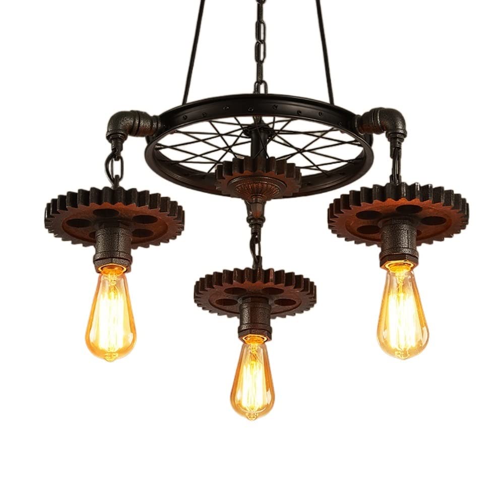 Suspension de grenier industriel en acier noir durable avec douille vintage E27