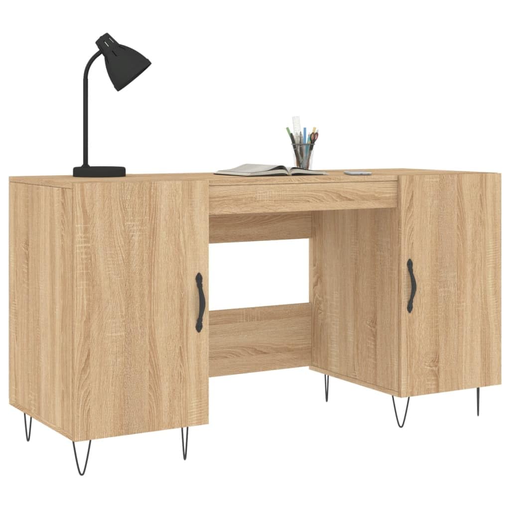Scrivania Pc Tavolo Gaming Tavolo Consolle Scrivanie Gaming Scrivania Rovere Sonoma 140x50x75 cm in Legno Multistrato per Studio Soggiorno Camera Da Letto Sala Studio