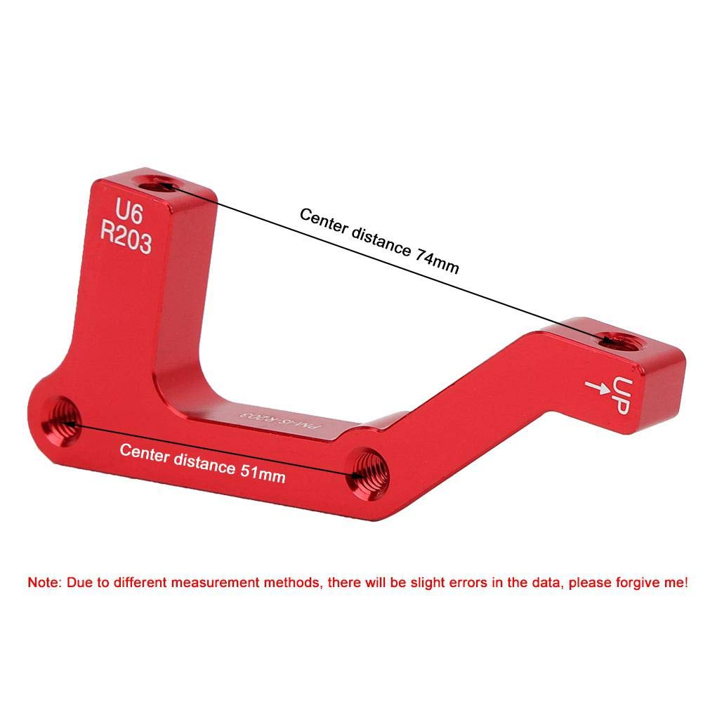 Adattatore Per Freno A Disco Bici Da 160 Mm A 180 Mm, In Lega Di Alluminio, Per Ruote Anteriori E Posteriori, Colore Rosso - 2