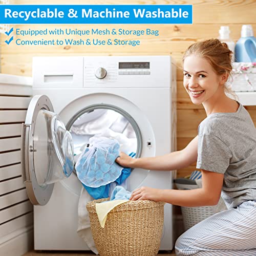 Zubebe 3 Lbs Blue Pool Filter Balls Pool Filter Sand Pool Filter Media, Alternative To Swimming Pool Sand And Filter Glass, Keep Pool Clean (1.5 Lbs Filter Balls Equal 50 Lbs Filter Sand) #TOP4