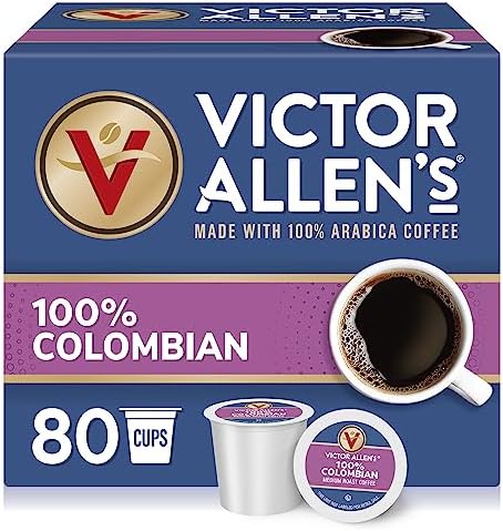 Victor Allen's Coffee 100% Colombian, Medium Roast, 80 Count, Single Serve Coffee Pods for Keurig K-Cup Brewers