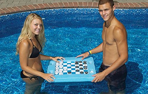Water Sports Floating Multiple Game Chess Checkers Swimming Pool Board - Use in or Out of The Pool