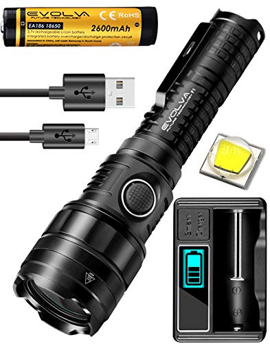 Linterna táctica Antorcha LED USB recargable Zoomable con interruptor de botón de cola de enfoque ajustable