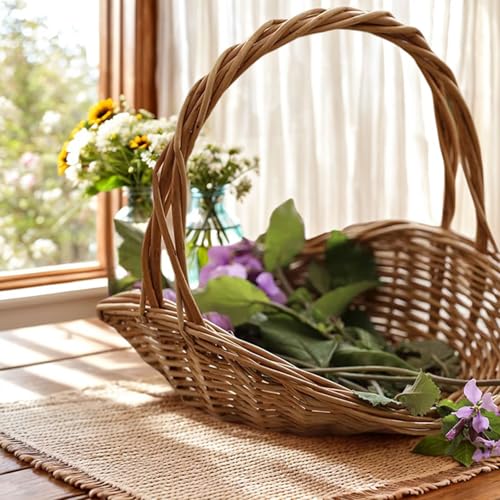 Panier à fleurs tissé pour pique-nique chic et sorties champêtres