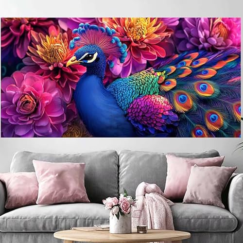 Diamond painting 5D paon en cristal 2026 sur toile canevas broderie