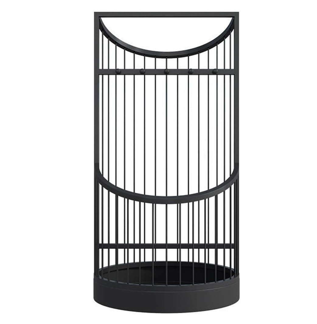 Porte-parapluie en métal noir rustique pour rangement d'angle de couloir et bureau