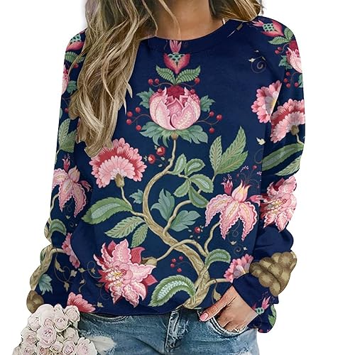 William Morris Women's Sweatshirt Long Sleeve Round Neck Pullover Hoodies Tops Casual Sweaters M
