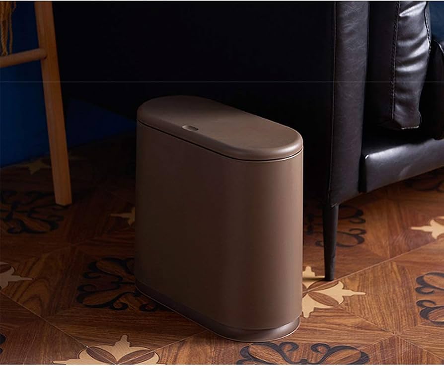 Pattumiera sottile da 6 l, con coperchio, piccola pattumiera da ufficio