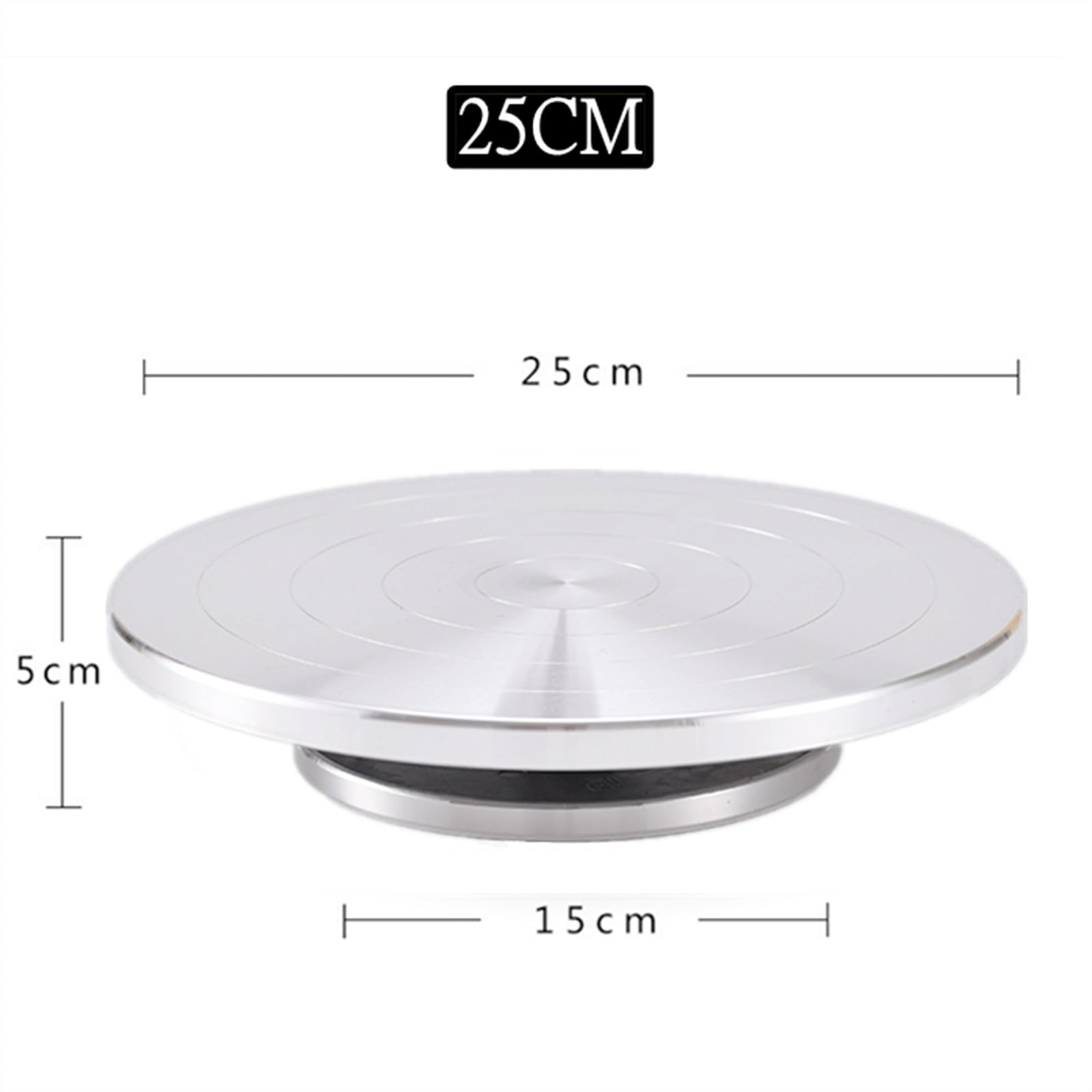 Torno de alfarería, torno pequeño de 15/20/25/30 cm, plato giratorio de aluminio, herramientas de arcilla for bricolaje, plato giratorio de doble cara for pasteles, esculturas, soporte de cerámica(25c