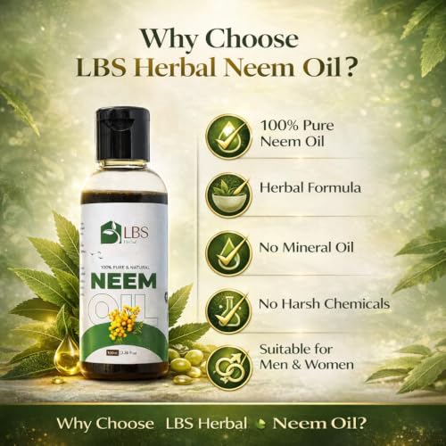 Image of Pure Neem Oil 100% Extra Virgin Cold Pressed | Natural Carrier Oil for Hair, Scalp & Skin Care | Deep Moisturizing Oil for Healthy Looking Hair & Daily Massage | 100ml (Pack of 2)