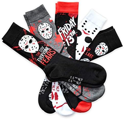 Hyp Friday the 13th Jason The Day Everyone Fears Men's Crew Socks 5 Pair Pack image 4