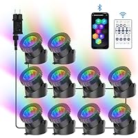 Lampe LED NATPOW Pour Piscine Et Bassin - Submersible RGB, Contrôle Par Appli Et Télécommande, IP68, 16 Millions De Couleurs, Synchronisation Musicale