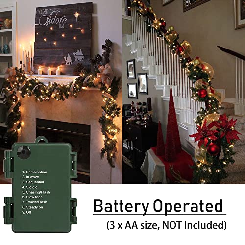 Solhice JJU-258 2 Pack 20Ft Christmas Lights Battery Operated String Lights With Remote Control, 50 Leds Clear Mini Lights Warm White Xmas Tree Lights For Bedroom Indoor Outdoor Decor thumb #2
