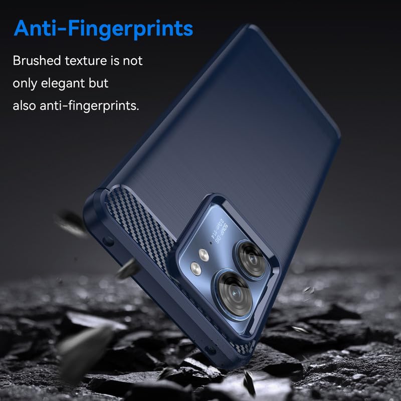 Image of Hybrid Carbon Fiber Back Case for Moto Edge 40 (Blue)