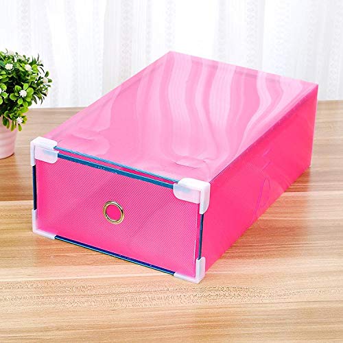 Transparent Drawer Style Shoe Box Storage | Colorful Plastic Shoe Box Drawer Storage | Transparent Shoe Boxes for Travelling | Boxes for Shoe Storage | Pack of 2