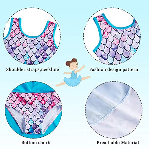 Belovecol Girls Gymnastics Skirted Leotards Ballet Tutu Dance Dress Mermaid Gymnastic Skirt 5-6T Kids Wrap Athletic Sparkle Dancing Costume