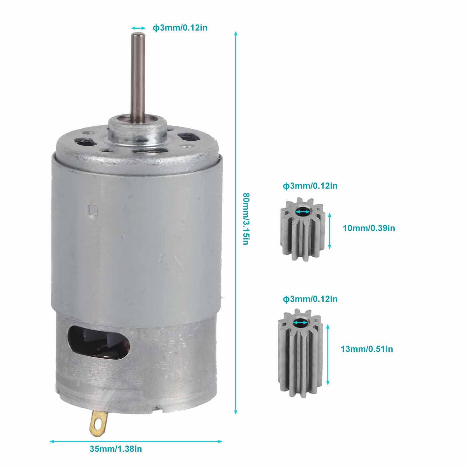 RS550 12 V Micro Moteur de Haute Vitesse pour Voiture Électrique Jouet Enfants Moto avec 2 pcs Tête de Dent(550-30000)