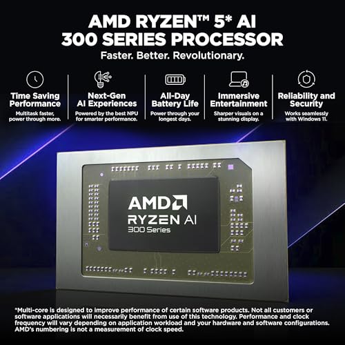 HP OmniBook 5 (Previously Pavilion) 50 Tops, AMD Ryzen AI 5 340 (16GB LPDDR5X, 512GB SSD) WUXGA, 2K, IPS, 300nits, 16''/40.6cm, Win11, Office24,... - Image 5