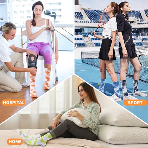 Image of Grip Socks Pilates for Women- Cute Pilates Socks- Tie Dye Non Slip Grippy Sock Woman for Yoga Barre Dance