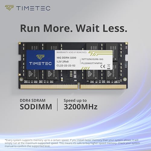 Image of Timetec 160GB KIT (10x16GB) DDR4 3200MHz (PC4-3200AA) PC4-25600 SODIMM Laptop RAM - 260-Pin 1.2V CL22 Non-ECC Unbuffered Memory Module for Laptop, Notebook, Mini PC, All-in-One