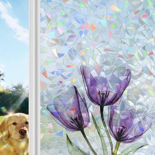 Película decorativa de privacidad para ventana efecto arcoíris miniatura 1