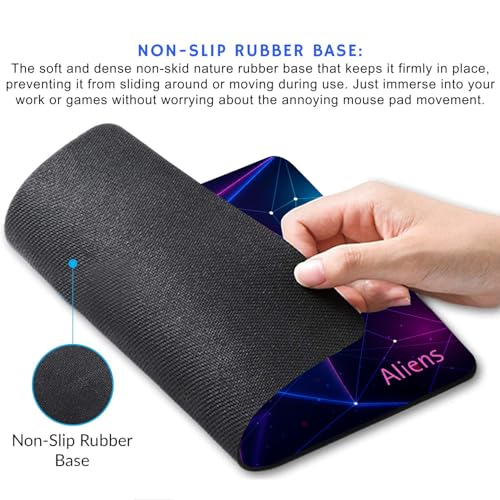 Image of Aliens Mouse Pad for Computer, Laptop, Smooth Premium Cloth Surface, Non-Slip Rubber Base, Speed and Precision Operation Compatible with Laser and Optical Mouse, Gaming, Office, Home 230x190mm (GO-21)