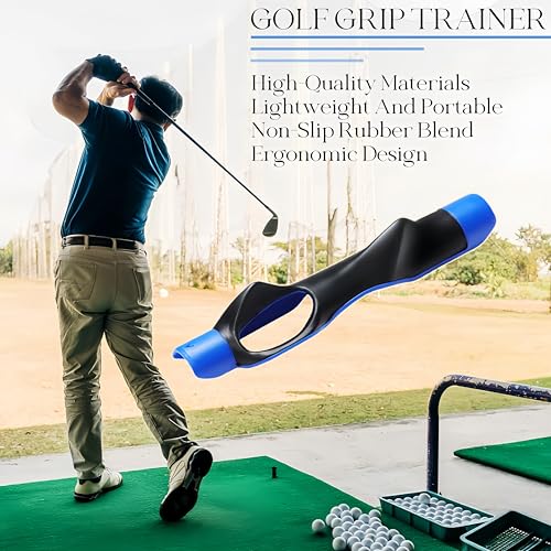 Image of IEKEODI Golf Grip Trainer, Golf Club Grips,Golf Training Aid, Grip Trainer Golf to Help Train Correct Hand Position and Improve Swing Rhythm,Golf Grip Kit Accessories Gifts
