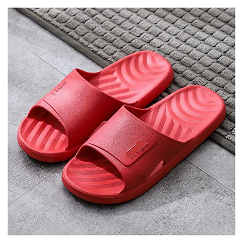 LUCBEI Shark Slippers Home Slippers Bathroom Bath Slippers Soft Bottom Home Outdoor Couple Shoes Cute Home Summer Sandals Men and Women Drag Summer Sandals (Color : Rojo, Size : 44-45)