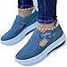 LIPEIDA Femmes Sandales Chaussures Sportives Respirantes décontractées, Femmes Chaussures en Maille décontractées Velcro décontractées décontractées (Color : Blue, Size : 43)