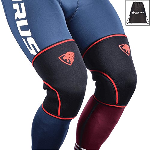 7mm Knee Sleeves: Knee Compression Sleeves for Powerlifting, Squats, Bodybuilding, Weightlifting – Superior Support and Range of Motion – Knee Sleeves for Men and Women - by Impulse Sportz