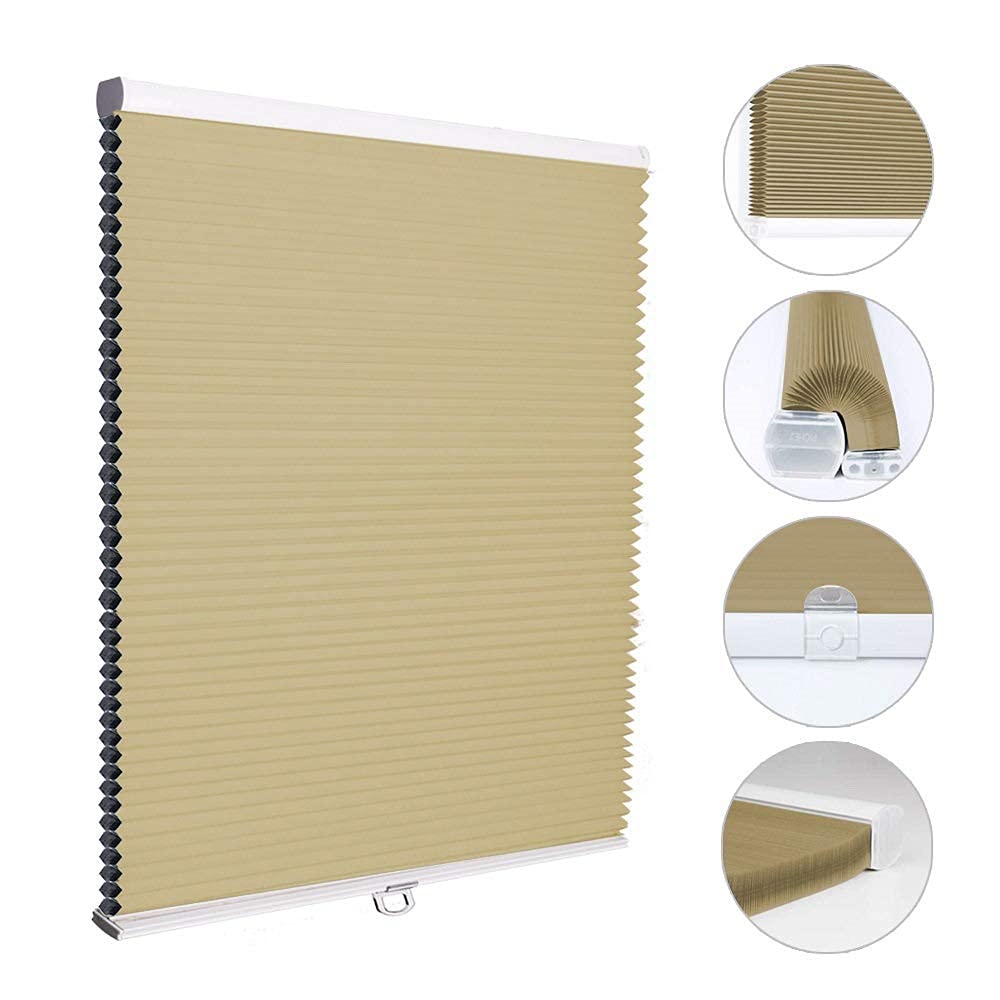 Pare-soleil cellulaire sans fil - En nid d'abeille - Beige - Occultant - Taille sur mesure