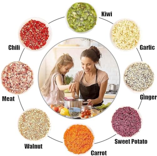 Image of Manual Hand Press Push Chopper with 6 Blades for Effortless Chopping Vegetables & Fruits
