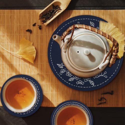 Image of WEBEEDY Sashiko Kit - DIY Tea Mat & Coaster Set With Thread & Needles for Beginners