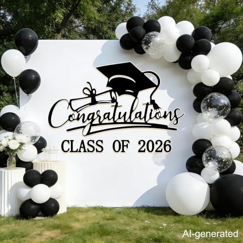 Decoración Vinilo Pared Graduación Congrats Grad Negro miniatura 7