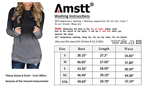 Amstt Women's Casual Hoodies Tops Long Sleeve Drawstring Pullover Sweatshirts Tops with Pocket - Image 6