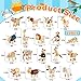 Wettarn 20 Pcs Bendable Wooden Animal Toys Flexible Animal Toys Zoo Safari Jungle Figurines Smooth Natural Farm Animals for Preschool Learning Education Gift for Christmas (Lovely Style)