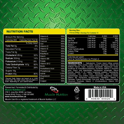 Muscle Nutrition Muscle Mass, Vanilla, 6 Pound