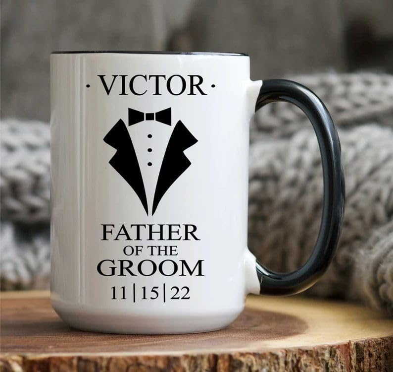 Taza personalizada para el padre del novio, taza de café, regalo para el padre de la novia, regalo del padre del novio, regalo para el padre del